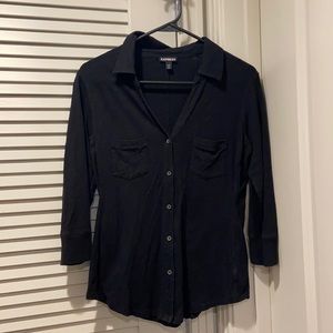 Black Express Button Up